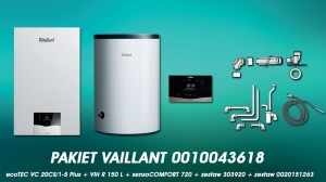 Pakiet Vaillant 0010043618: VC 20CS/1-5 + VIH R 150 + sensoCOMFORT 720 + zestaw 303920 + zestaw 0020151263